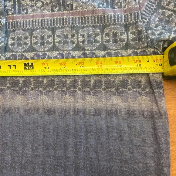 KEREN hart Purple, Blue and Grey Patterned Long Sleeve Top. - Picture 4 of 5